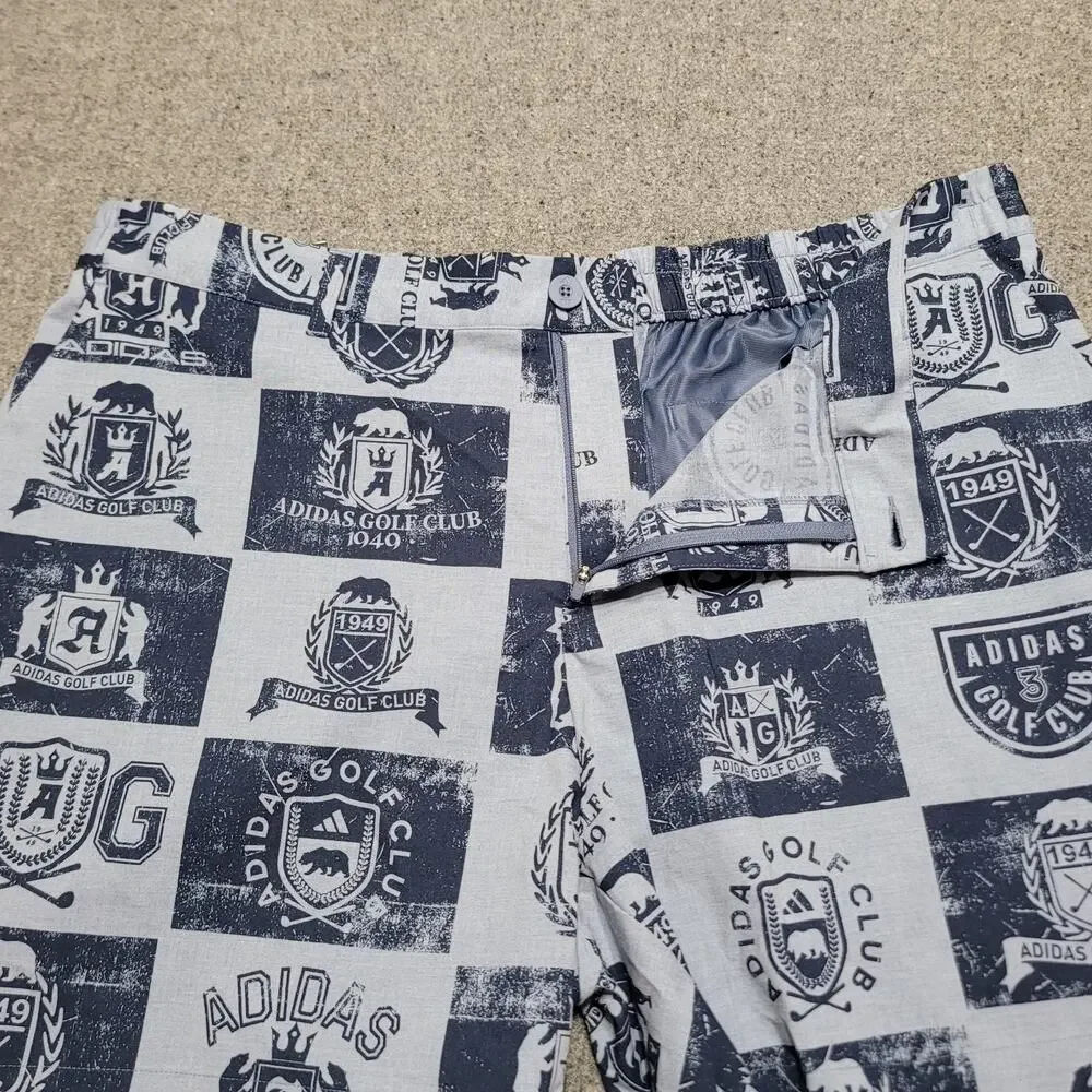 Adidas Golf Shorts Men 2XL XXL Blue Printed Shorts Sports Performance AOP Preppy
